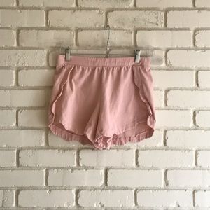 Pink scallop shorts